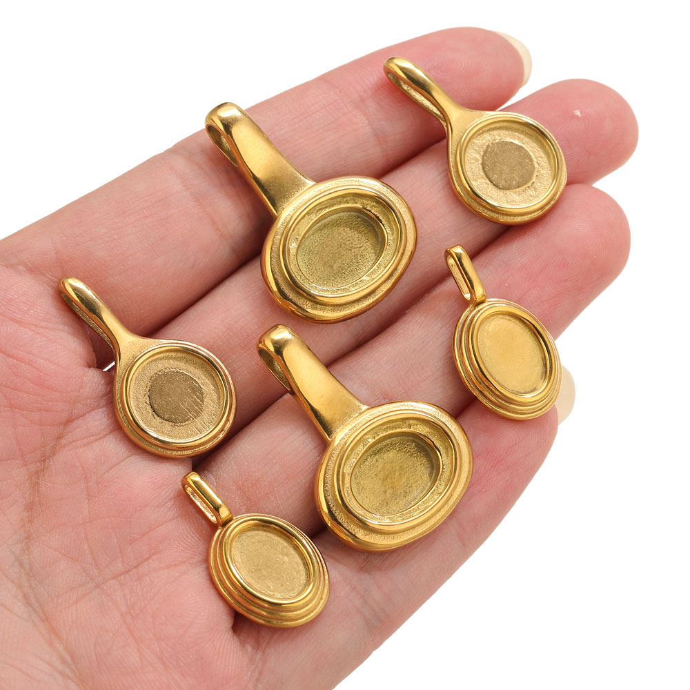 5pcs Stainless Steel Round Ova - đánh giá và giá Resin Crafts Diy