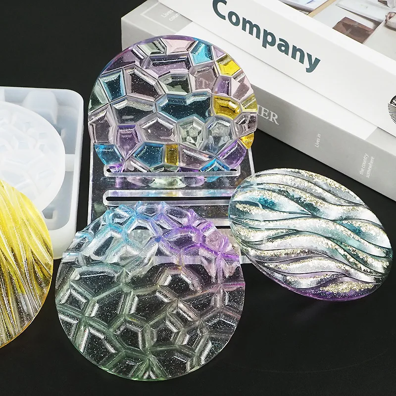 DIY Crystal Epoxy Mold Wave Di - đánh giá và giá Coaster Mold Round