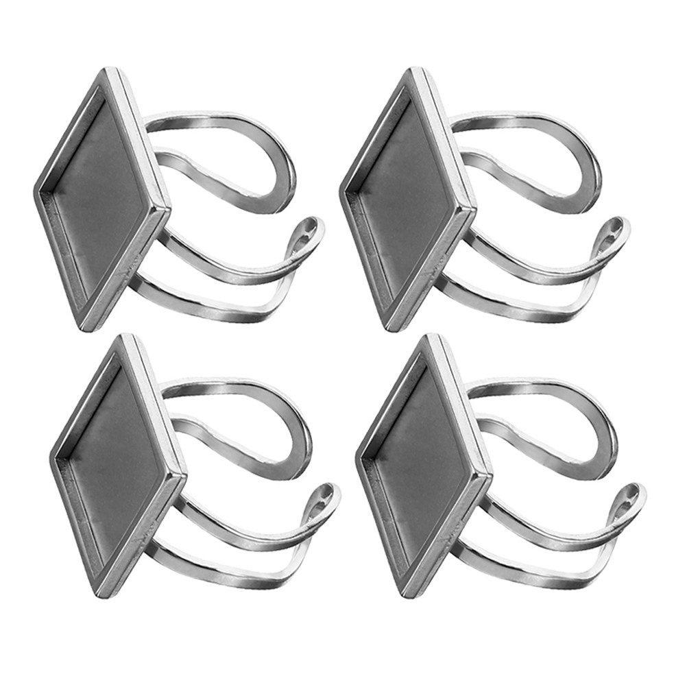 4Pcs Square Bezel Ring Base DI - đánh giá và giá Resin Crafts Diy
