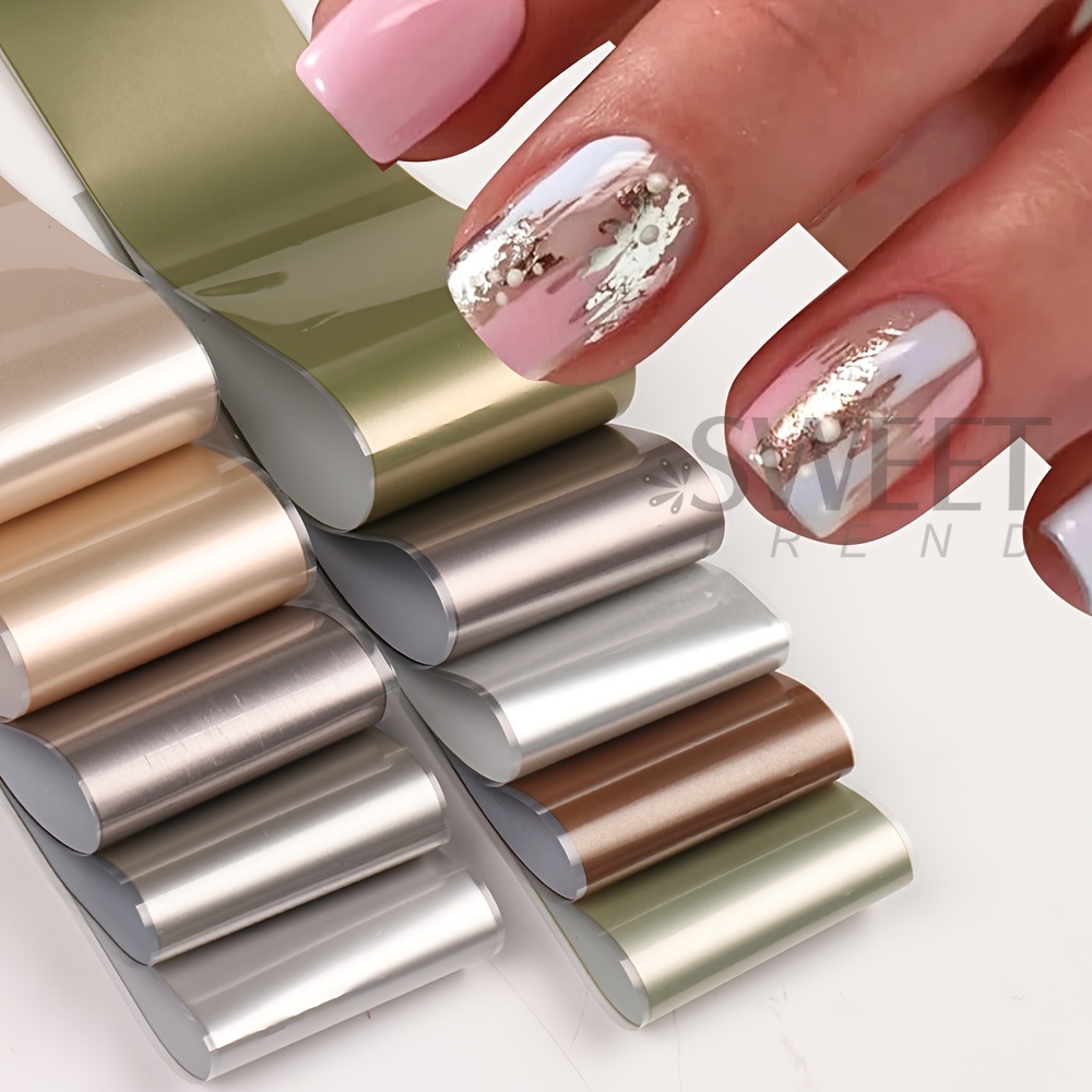 10 Types Matte Metallic Nail T - đánh giá và giá Gold Foil Flakes
