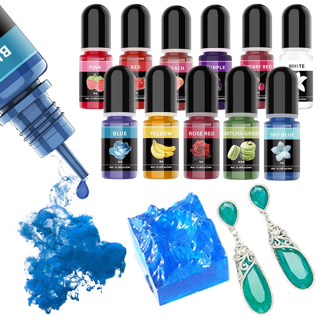 5ml/Bottle Epoxy Resin Pigment - đánh giá và giá Epoxy Uv Resin Kit